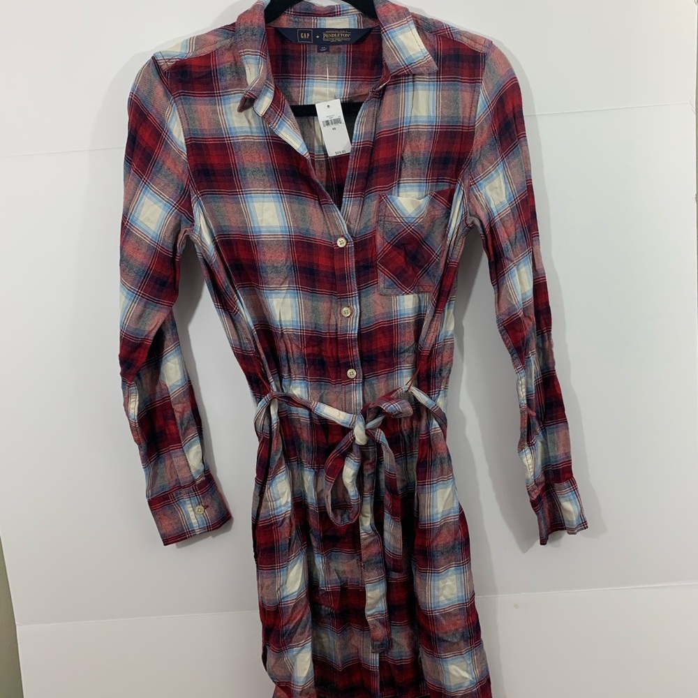GAP + Pendelton Plaid Button Up Shirt Dress NWT